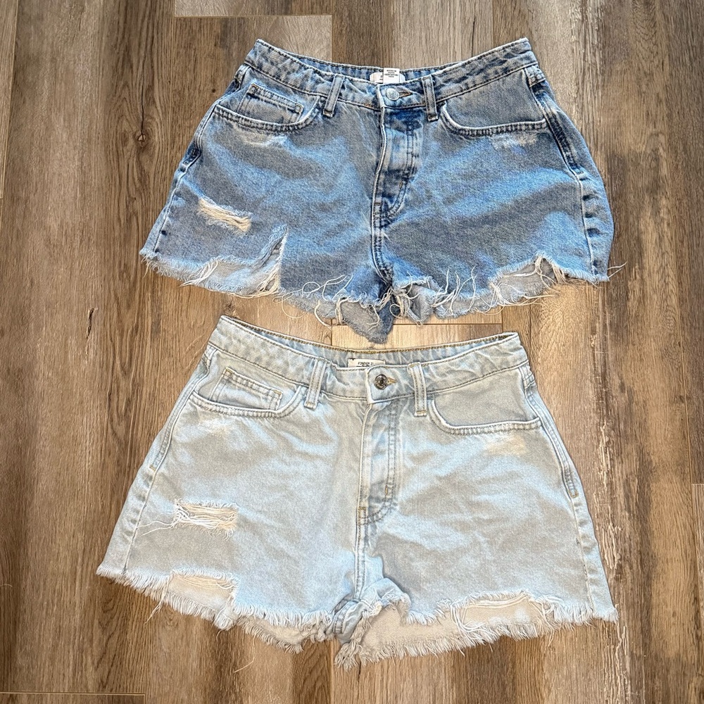 Lot of 2 - Forever 21 Cutoff Premium Jean Shorts